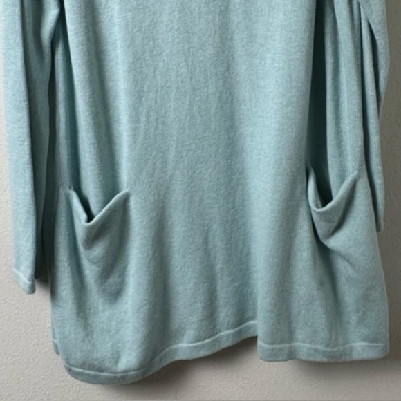 NWT J.Jill Pure Jill Boat Neck Wool Blend Sweater Tunic in lucite light blue 1X - Picture 5 of 14